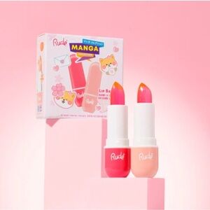Rude Manga Cosmetics Collection Watermelon & Peach Lip Balm Set. New In Box